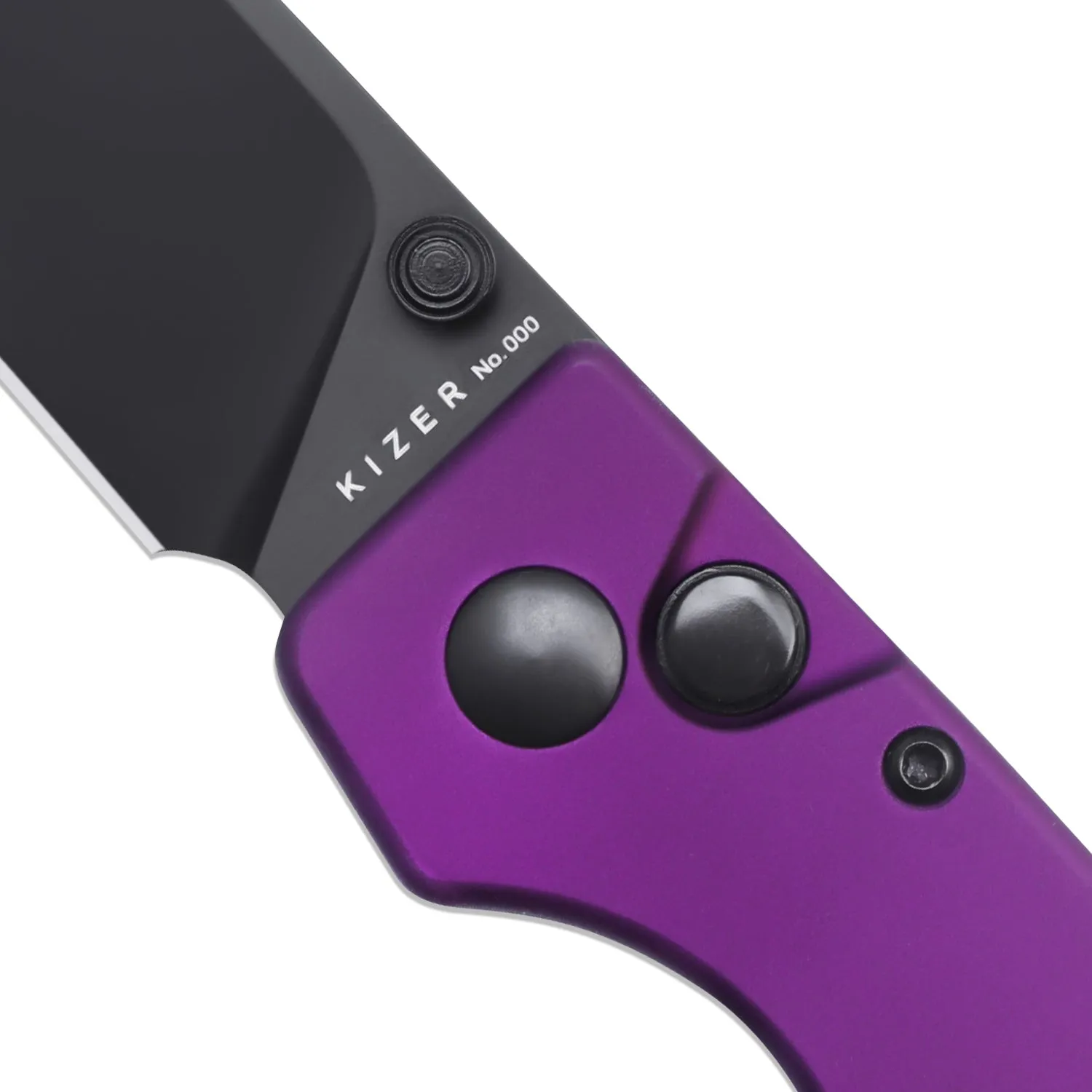 Kizer Original Button Lock Purple Aluminium Handle V3605C4 (2.98 Black)