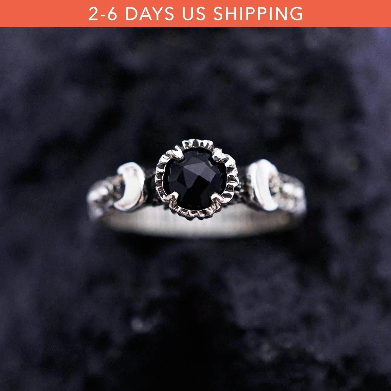 LALUNA | black Onyx ring | ready to ship from US