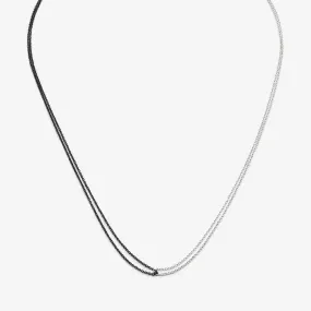 Loop Necklace - Black Oxidized Silver & Sterling Silver - 16" or 18"