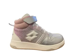 Lotto Rocket AMF III Mid Glitter CL S 218170 9DX metal silver-white-pale mauve girl's high sneaker