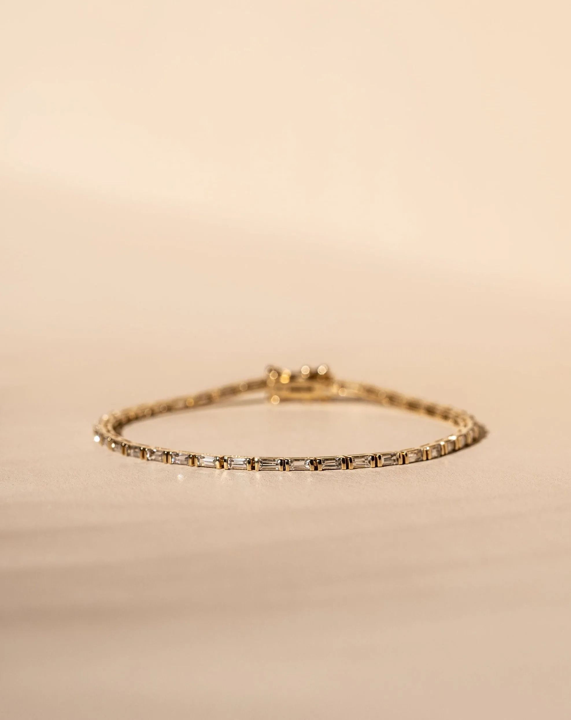 *Made To Order* White Sapphire Tennis Bracelet - 14k Solid Gold