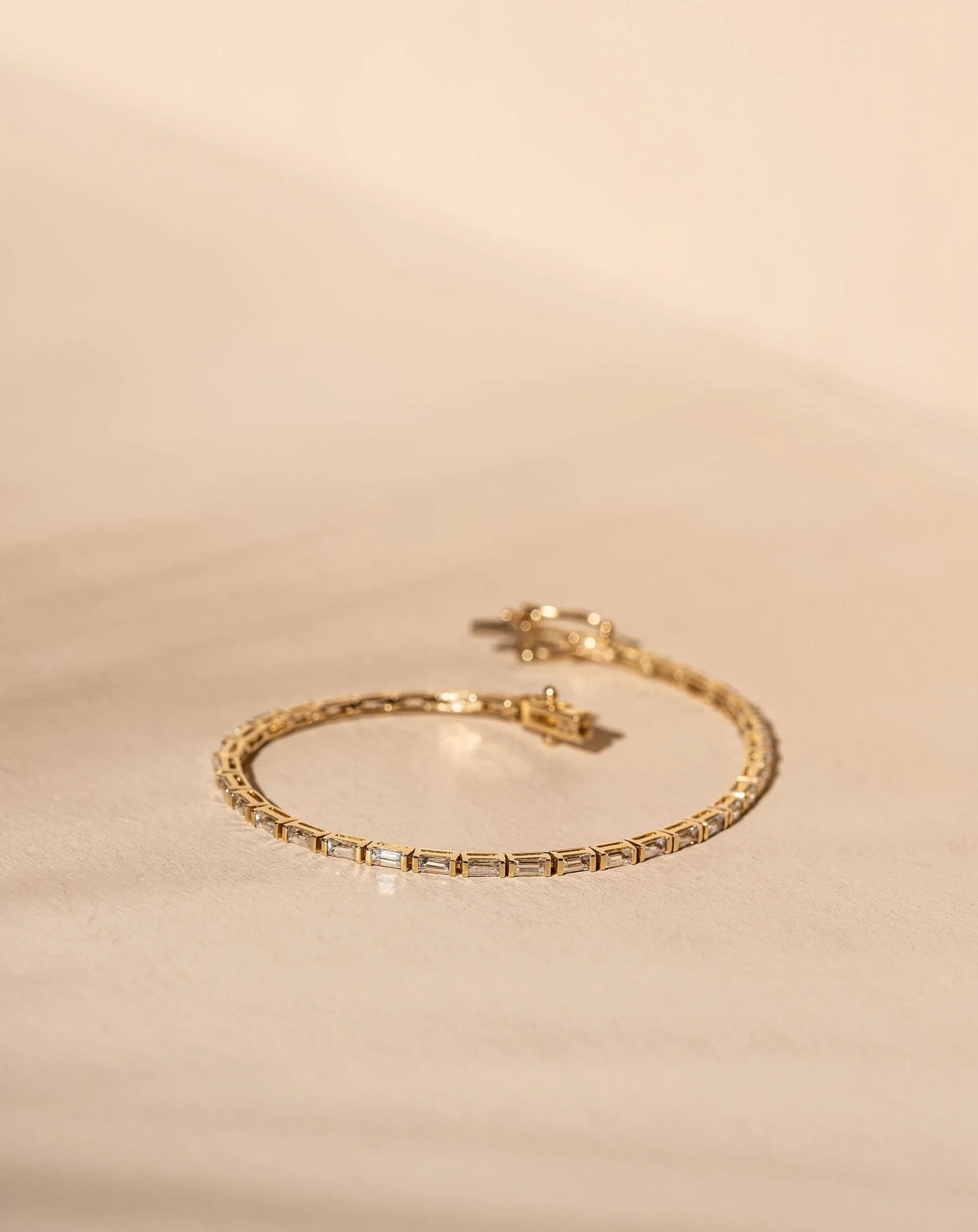 *Made To Order* White Sapphire Tennis Bracelet - 14k Solid Gold