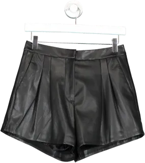 MANGO Black Leather Look Shorts UK S