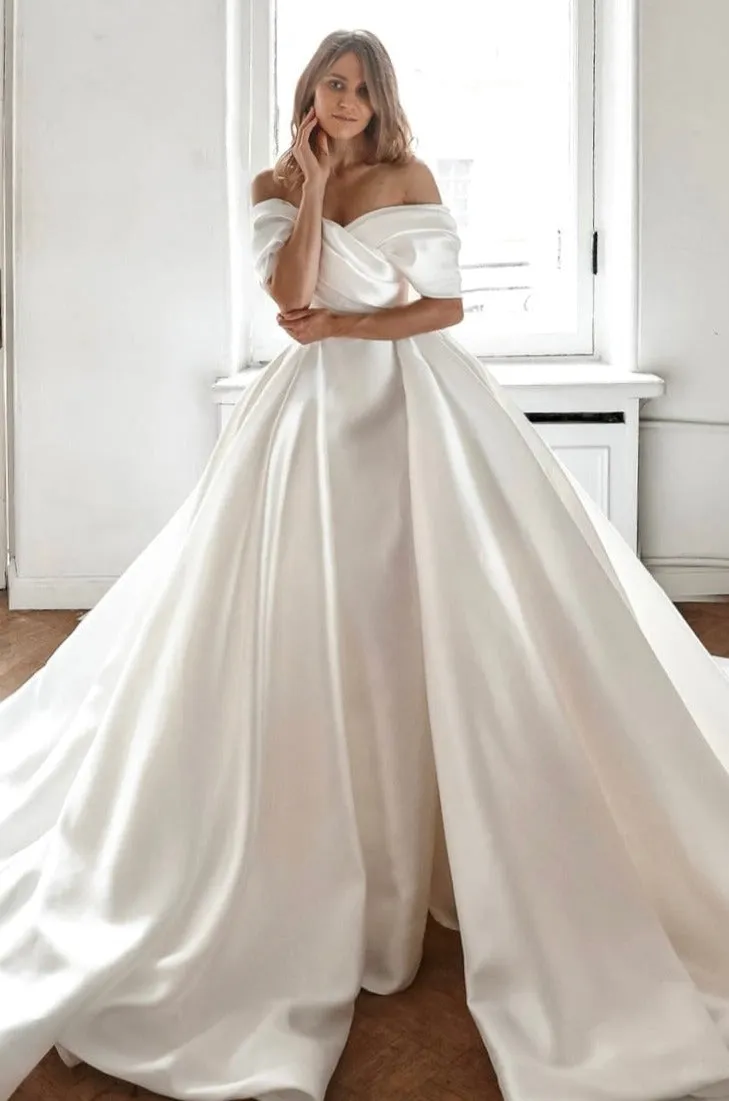 Mikado Wedding Dress Jacqueline With Detachable Train