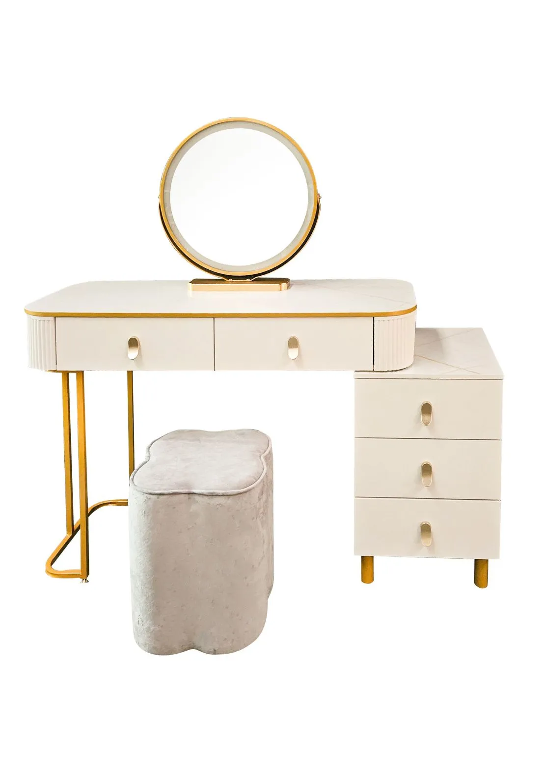 Nadia Dressing Table Set White