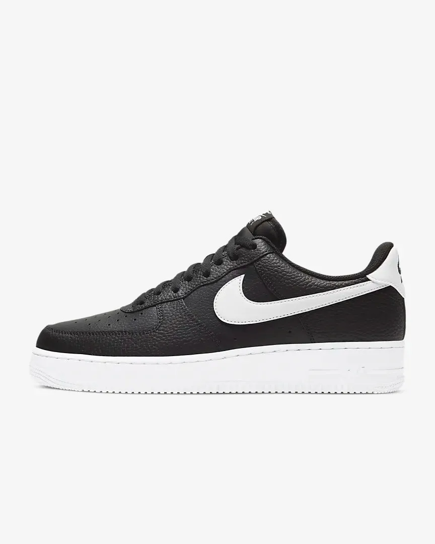 Nike Air Force 1 Low '07 Black White Pebbled Leather