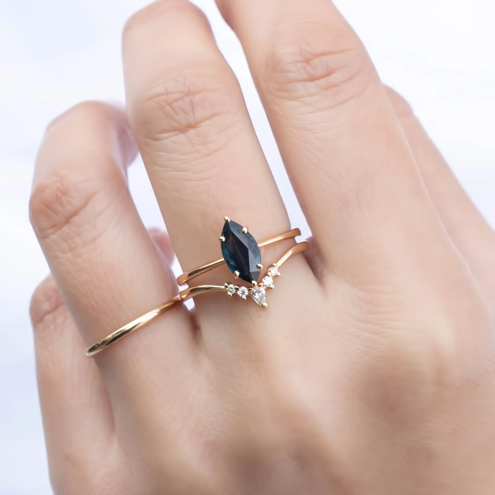 Nina Ring - 0.97ct Teal Blue Sapphire (One of a kind)