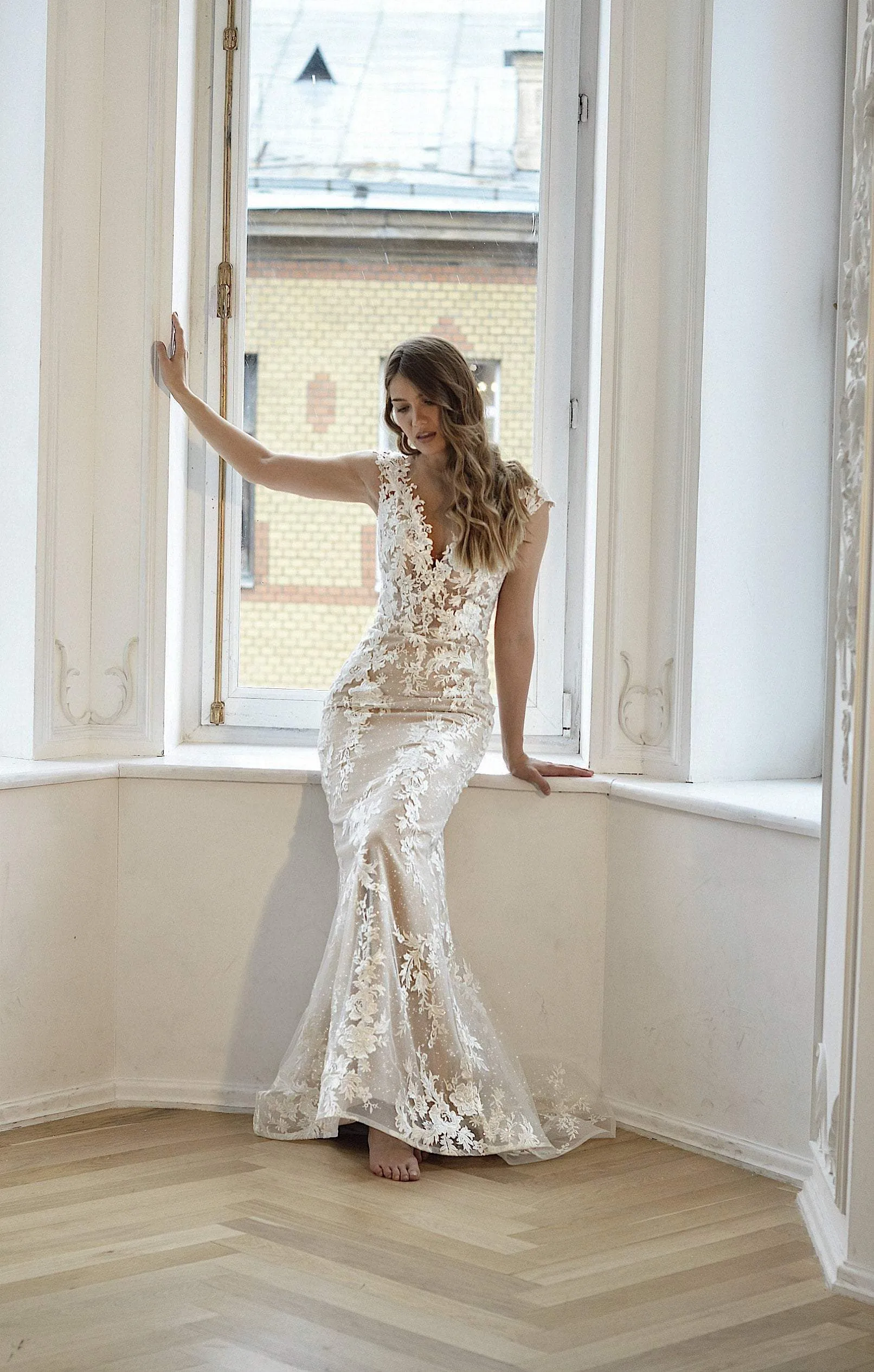 Nude Lace Mermaid Wedding Dress Airis