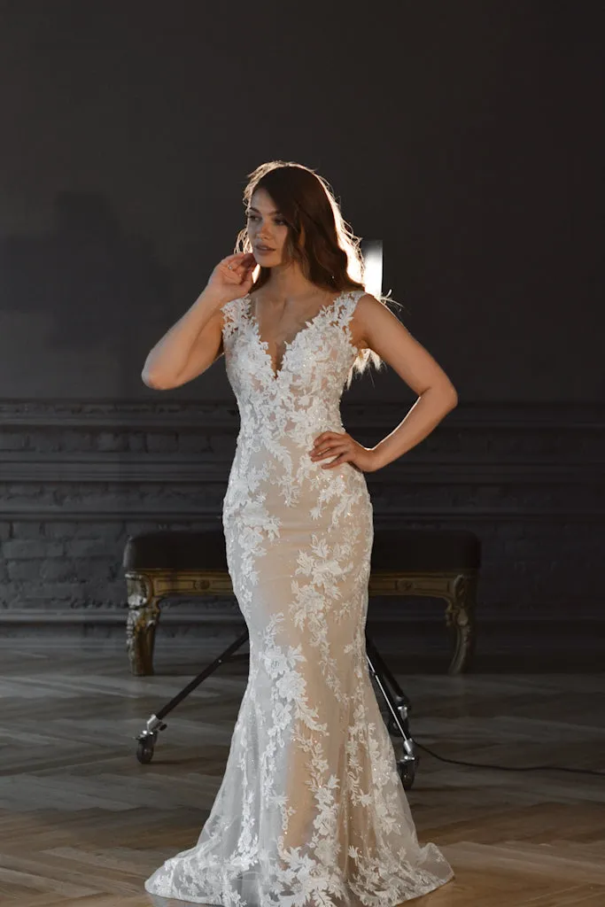 Nude Lace Mermaid Wedding Dress Airis