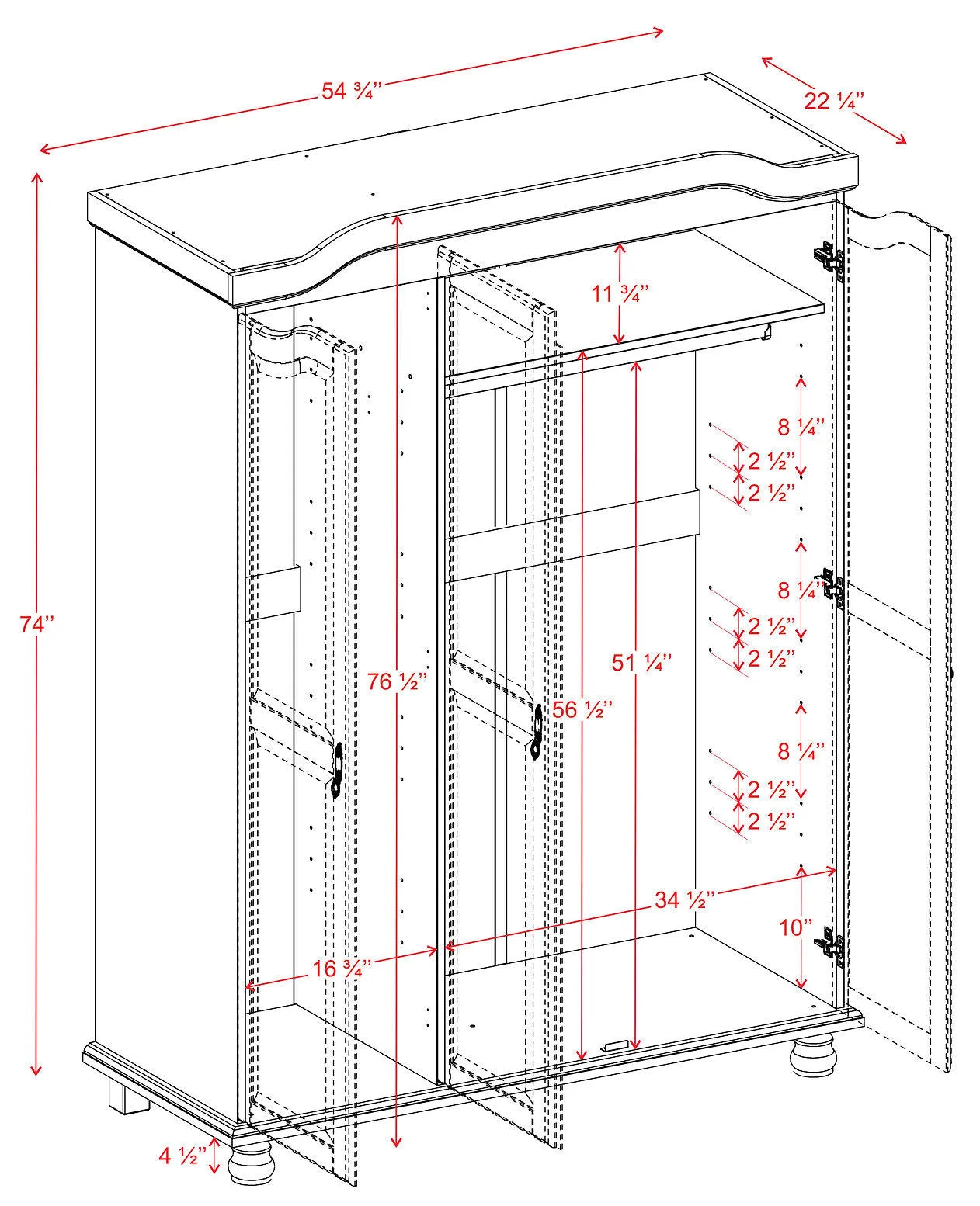 Panutre White 3 Door Wardrobe with 2 Drawer and 4 Small Shelf