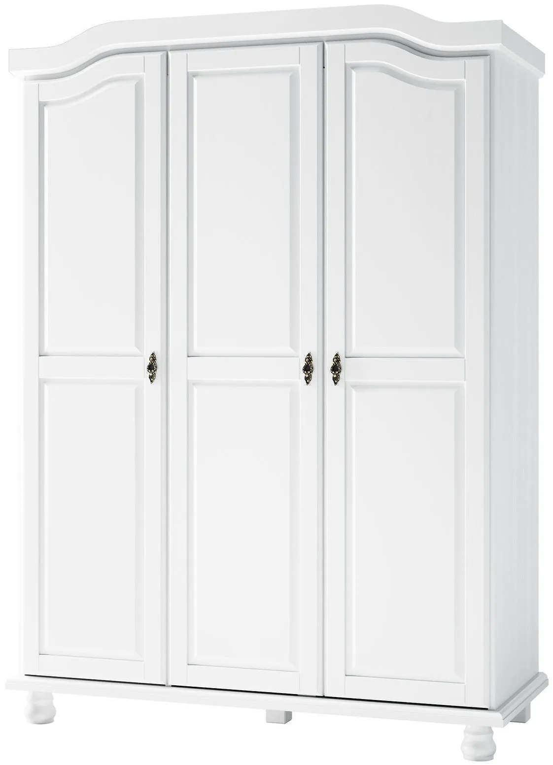 Panutre White 3 Door Wardrobe with 2 Drawer and 4 Small Shelf