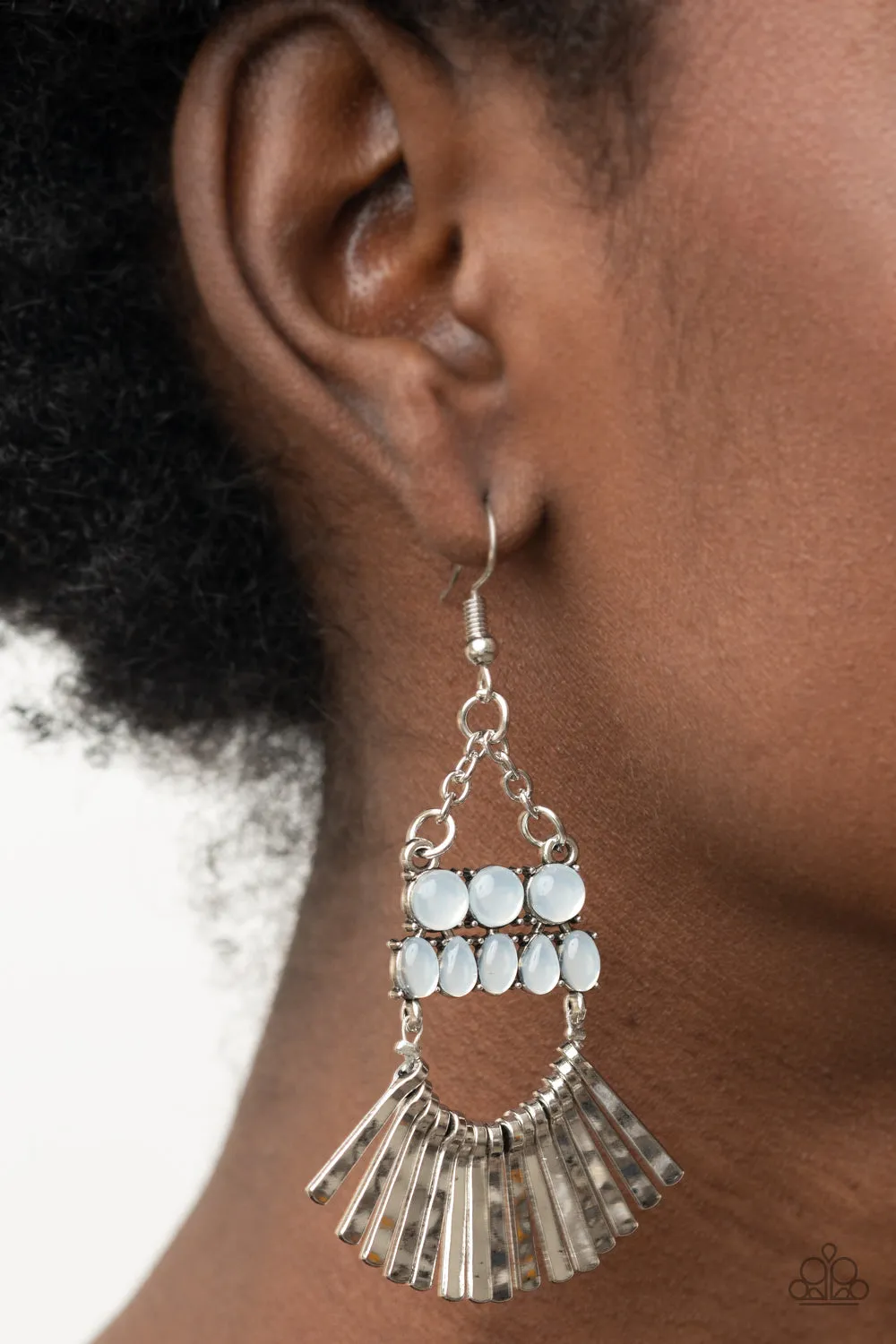 Paparazzi A FLARE For Fierceness - White Earrings