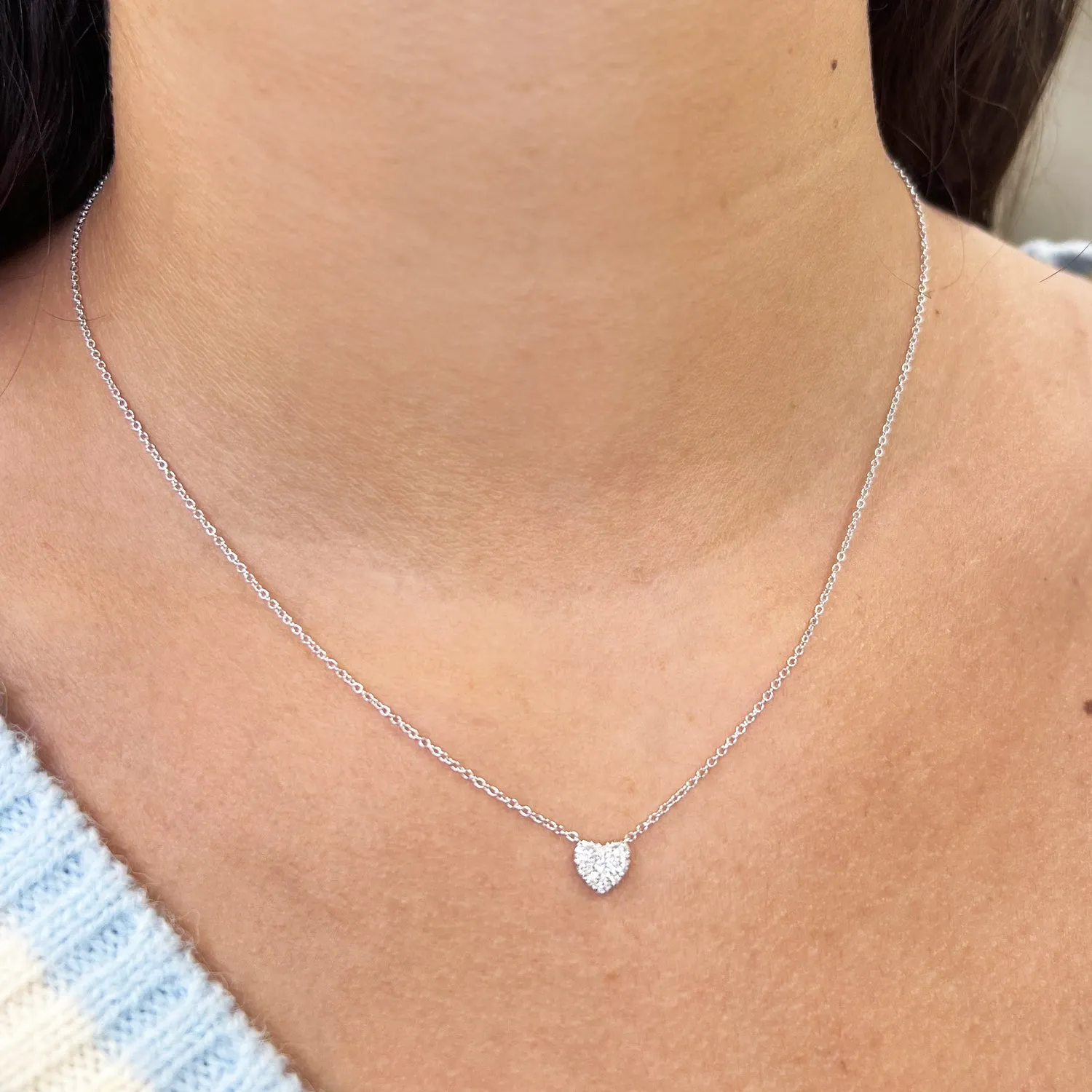 Pave Diamond Heart Necklace