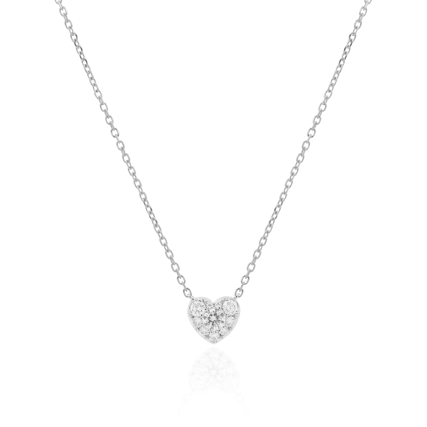 Pave Diamond Heart Necklace