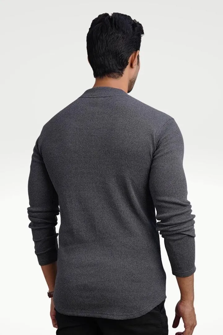 Pebble Gray Mock Neck Sweatshirt