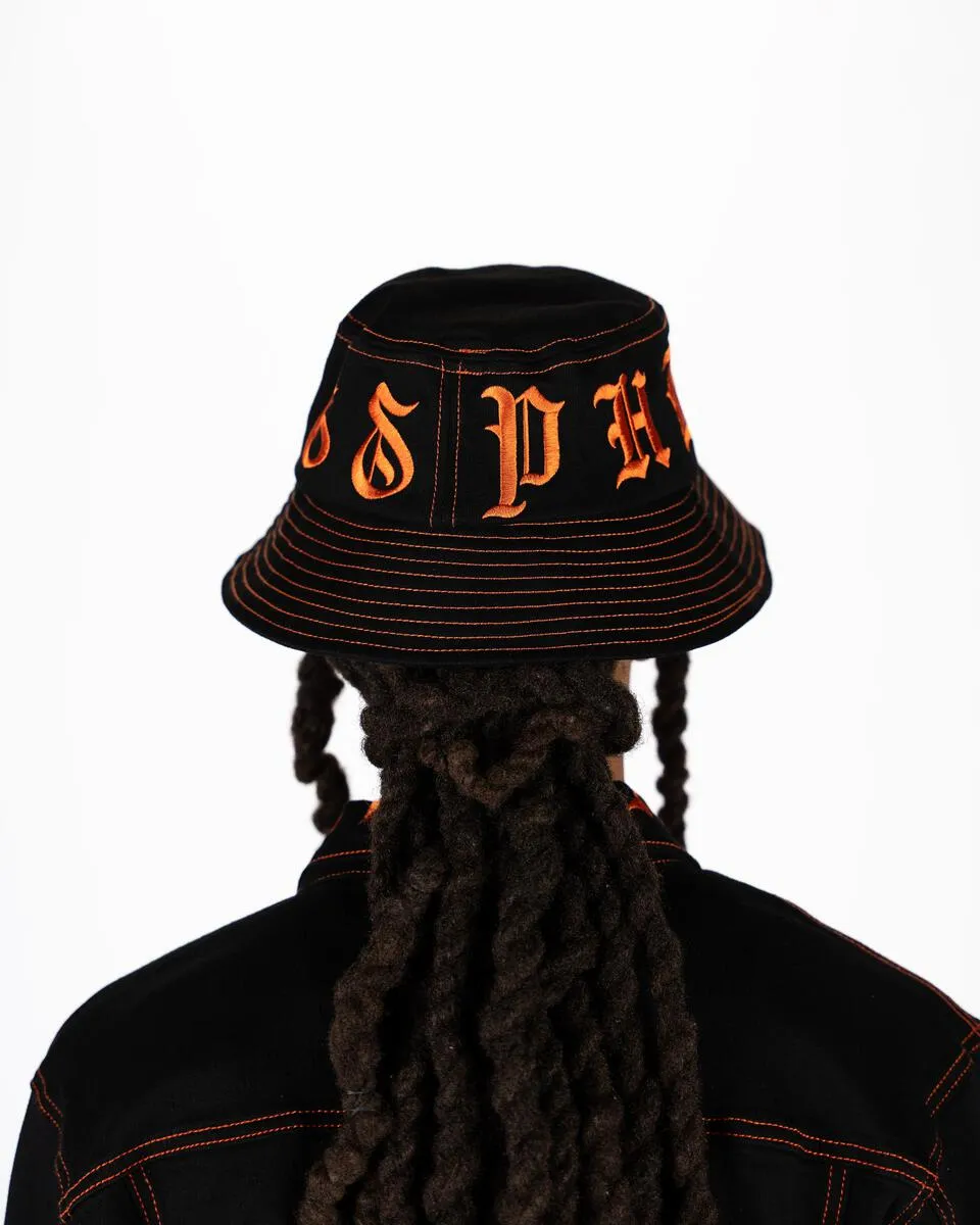 PHEELINGS DEFYING ODDS BUCKET HAT (JET BLACK/ORANGE)