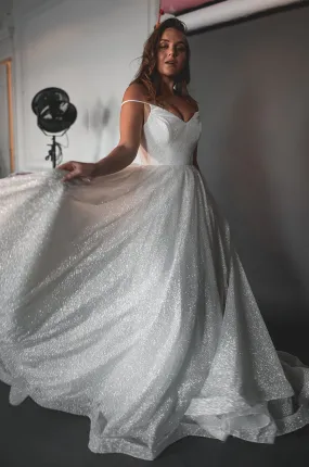 Plus Size Glitter Wedding Dress Heist