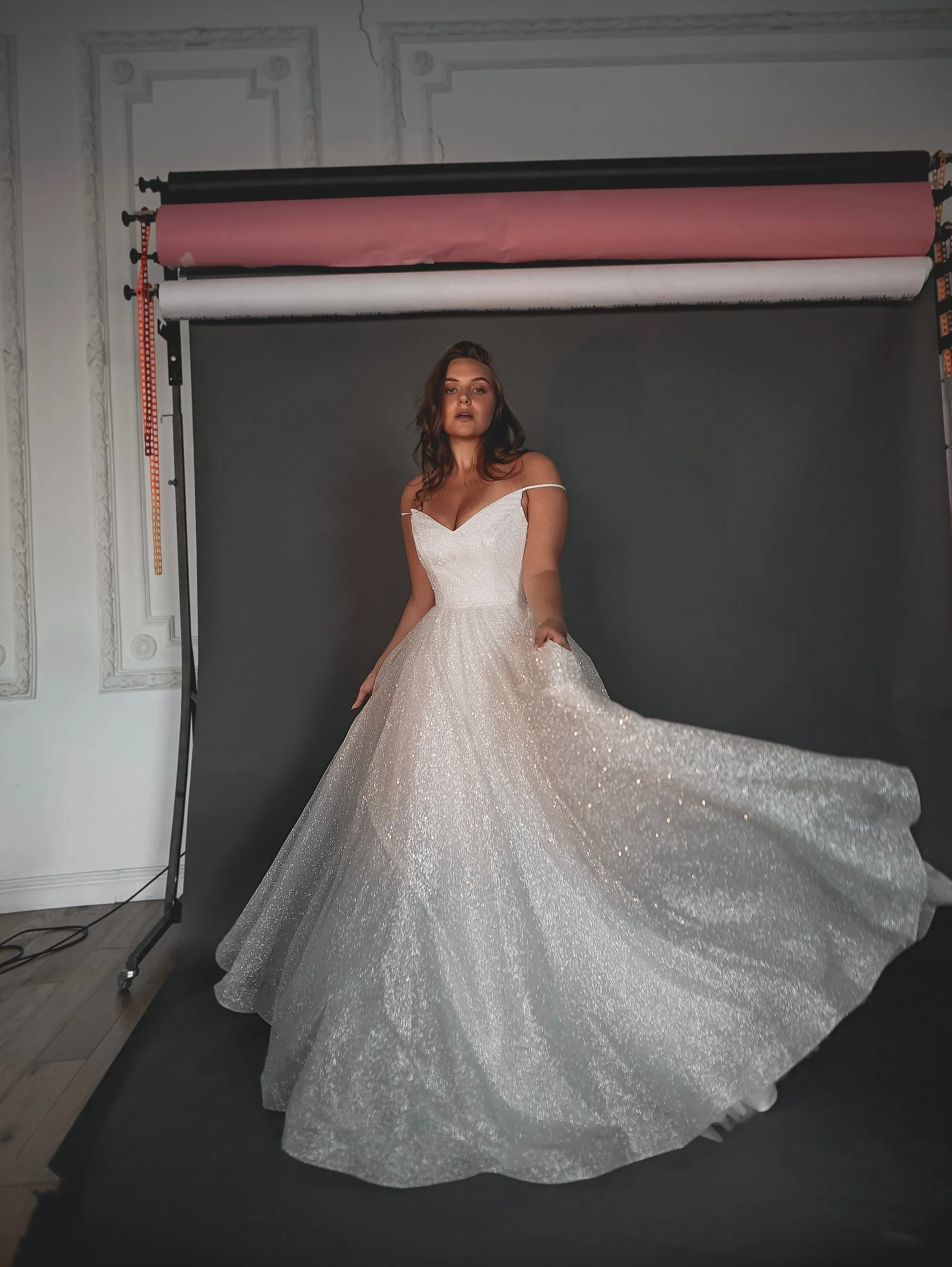 Plus Size Glitter Wedding Dress Heist