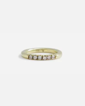 Round Band / Pave 6 Grey Diamonds