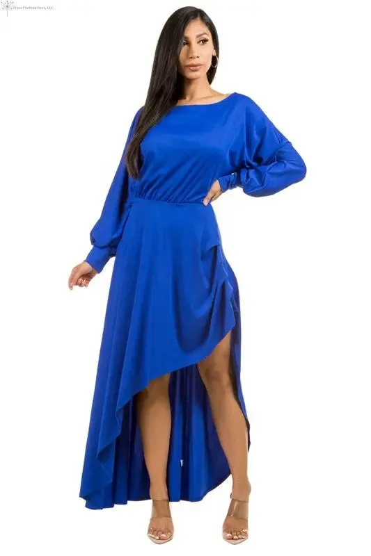 Royal Blue Maxi Dress Side Slit