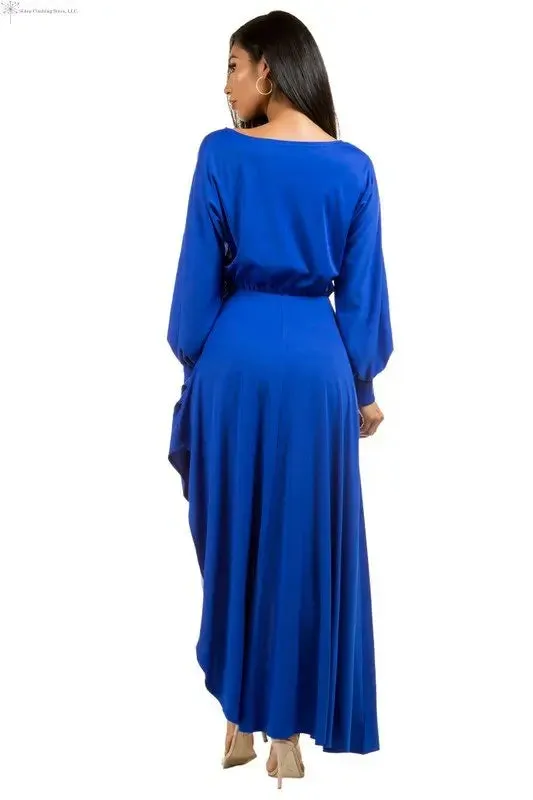 Royal Blue Maxi Dress Side Slit