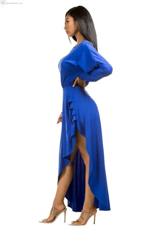 Royal Blue Maxi Dress Side Slit