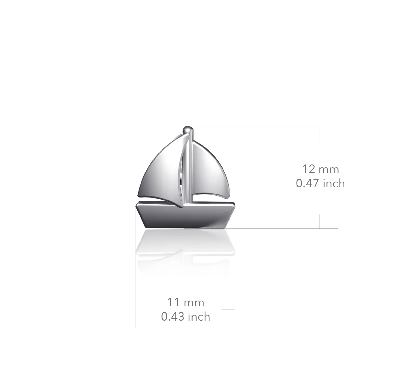 Sail Boat Post Earrings - Silver