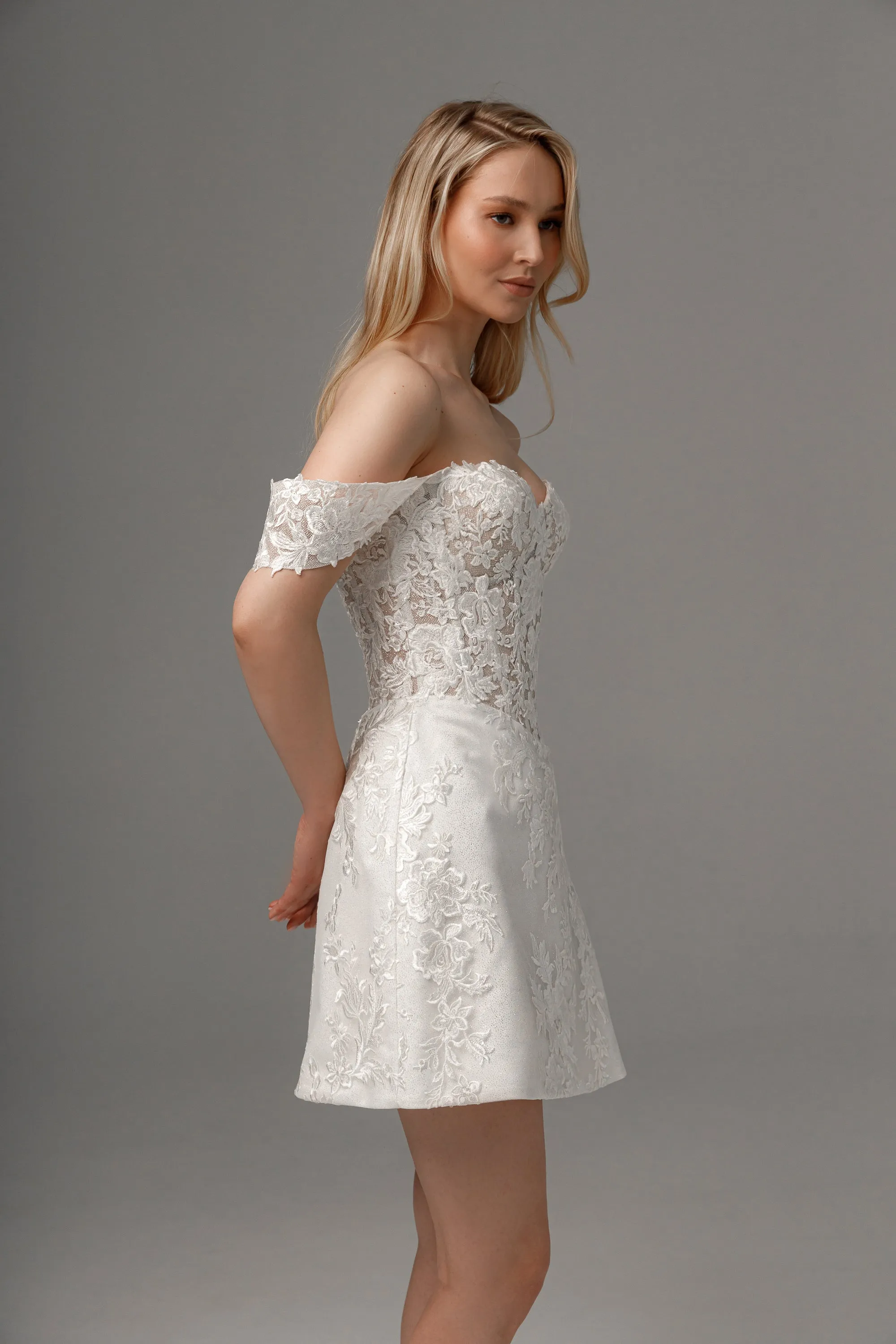 Short Lace Wedding Dress Mitsis