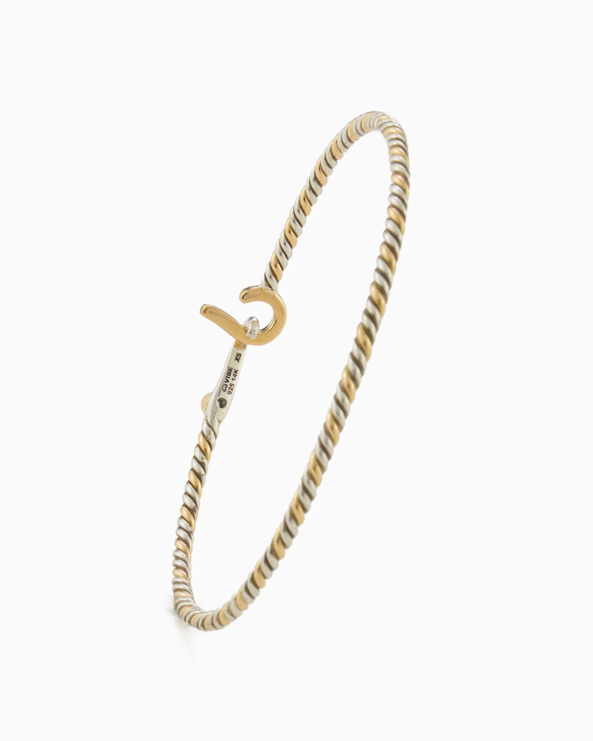 St. John Twisted Hook Bracelet with Diamond, 2mm