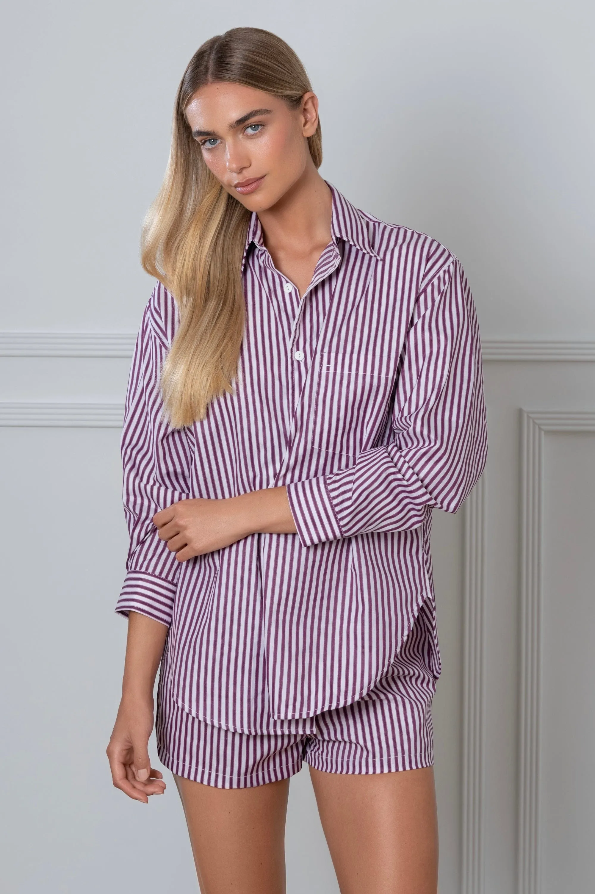 Striped Shirt Plum