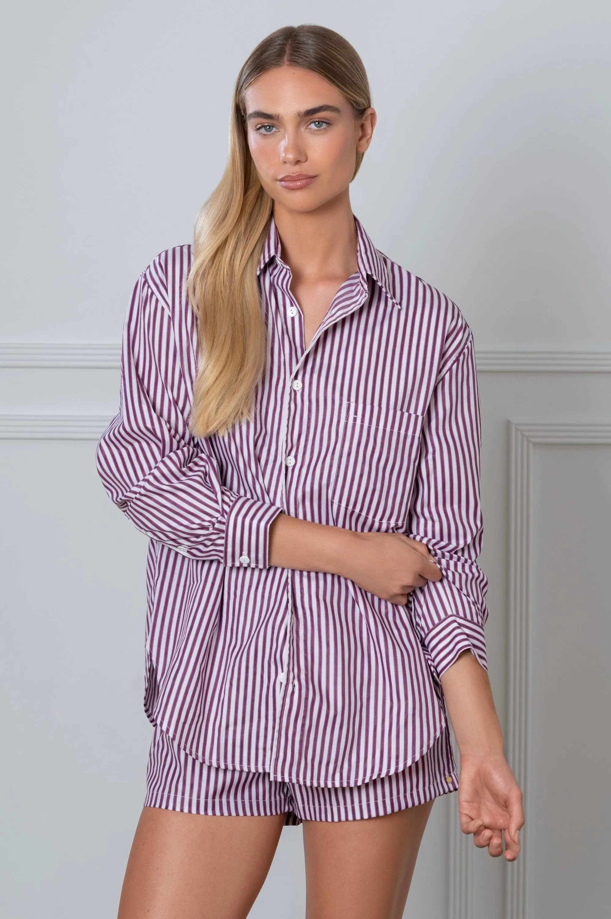 Striped Shirt Plum