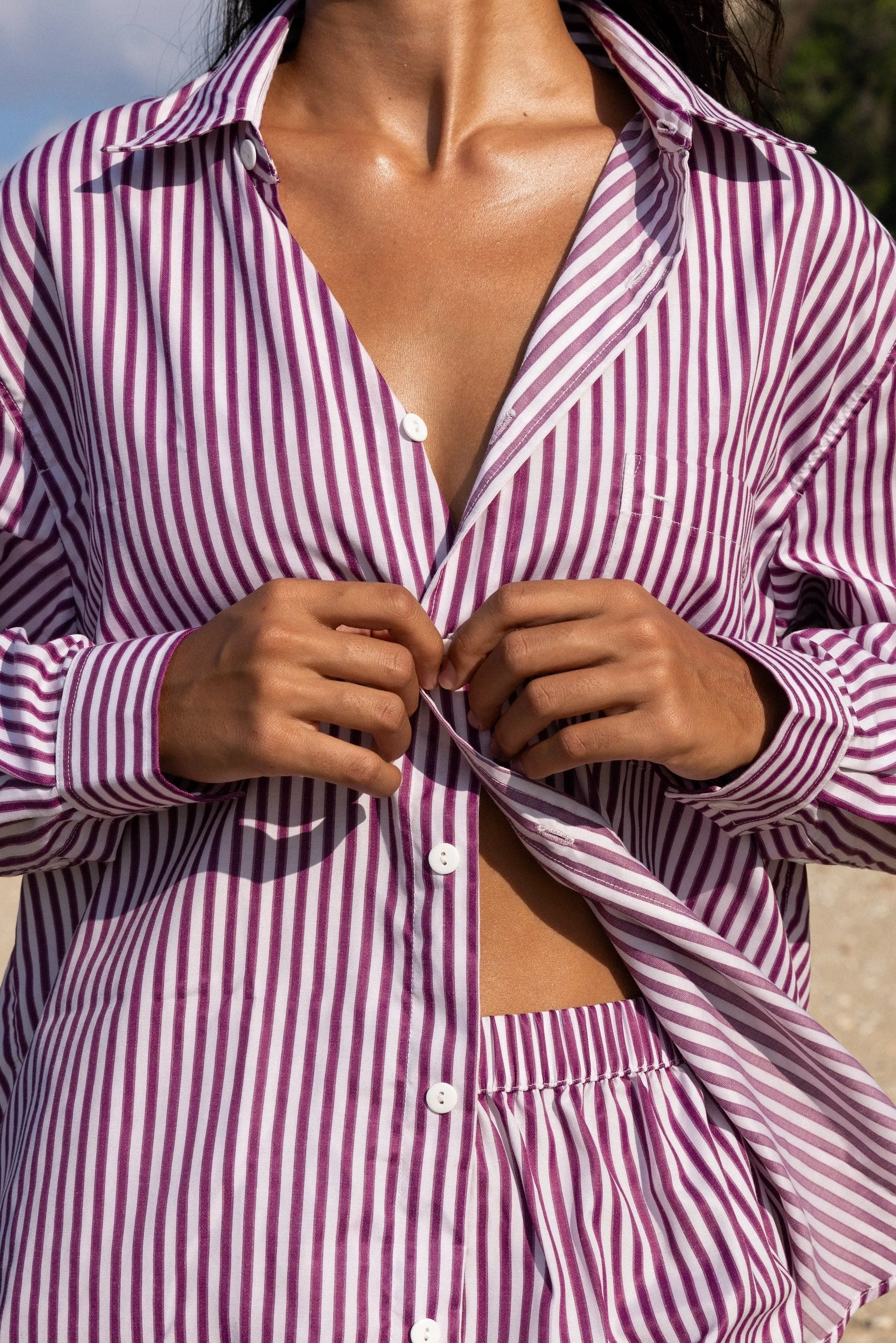 Striped Shirt Plum