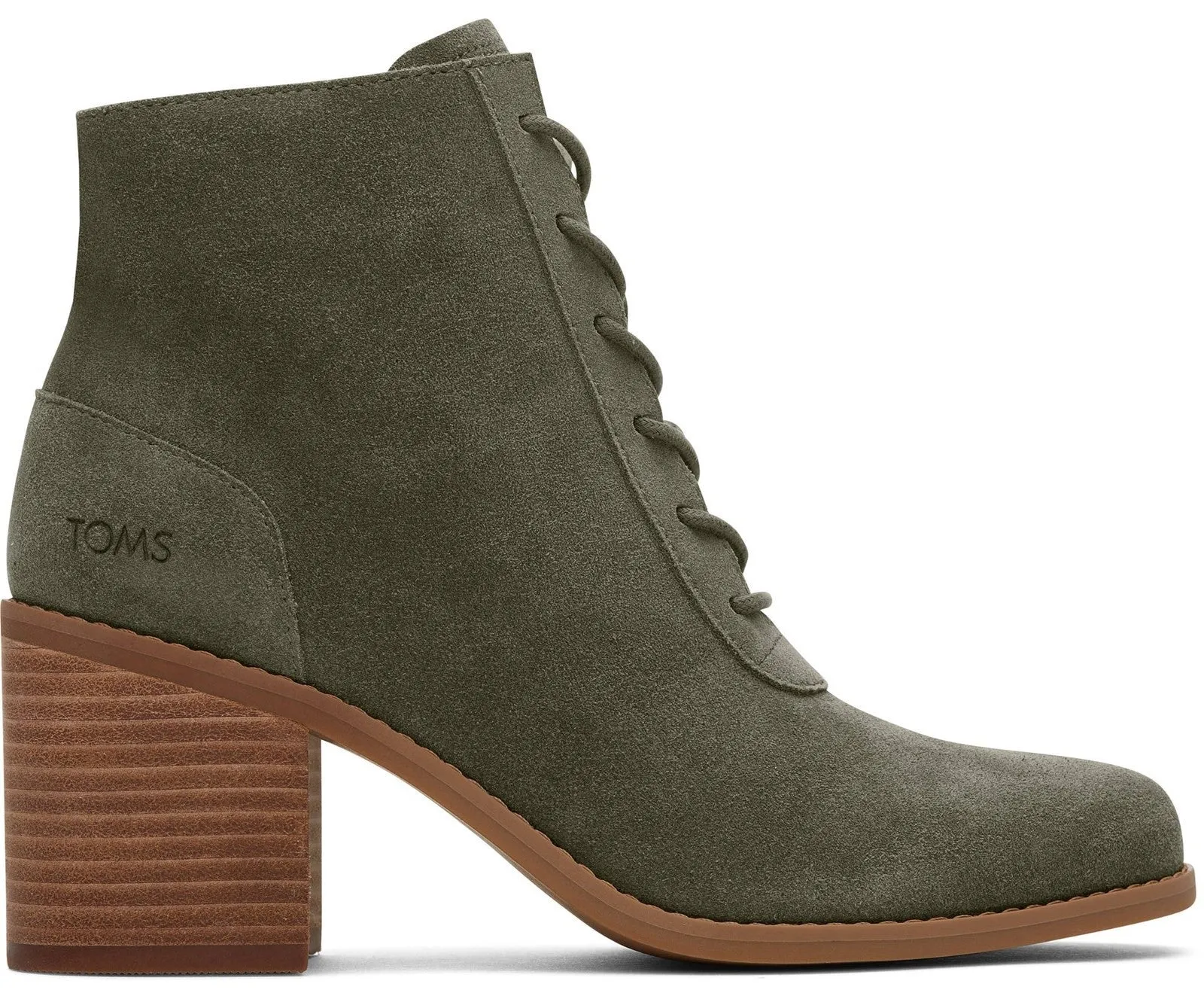 TOMS Evelyn Womens Leather Lace Up Ankle Boot