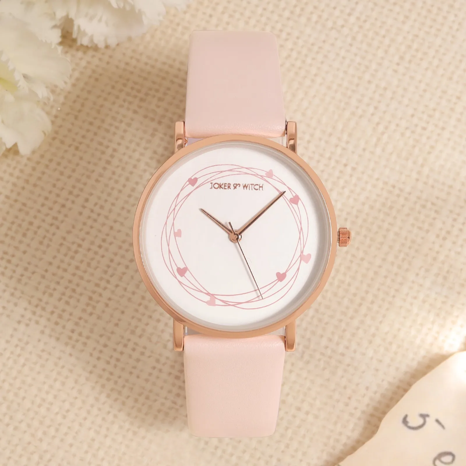 Whisper Pink PU Strap Watch