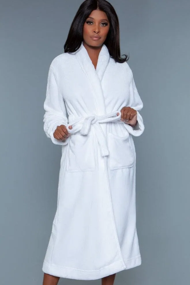 White Full-length Plush Robe