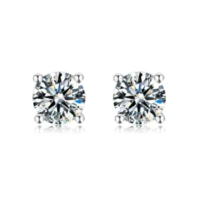 White Moissanite Stud Earrings