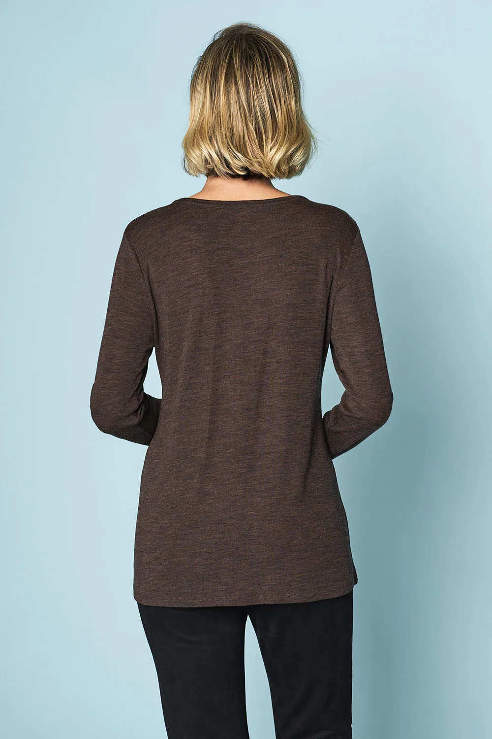 Wool Jersey Tee - Chocolate